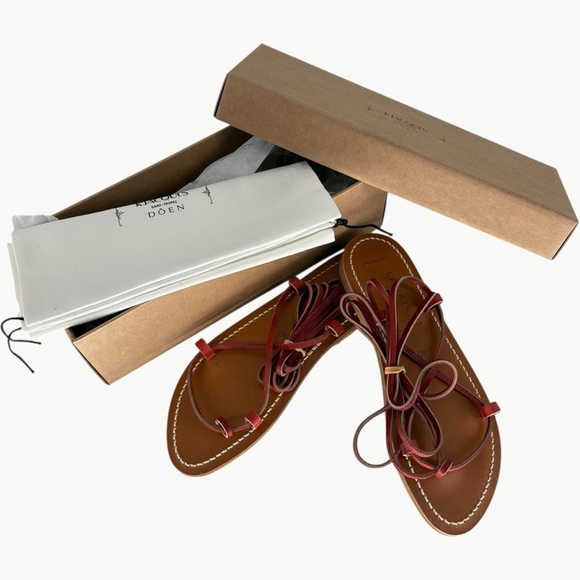 NIB DÔEN & K.Jacques Bikini Sandal | Sz 40 (9) | Rouge Vachetta (Tan) - Picture 2 of 16